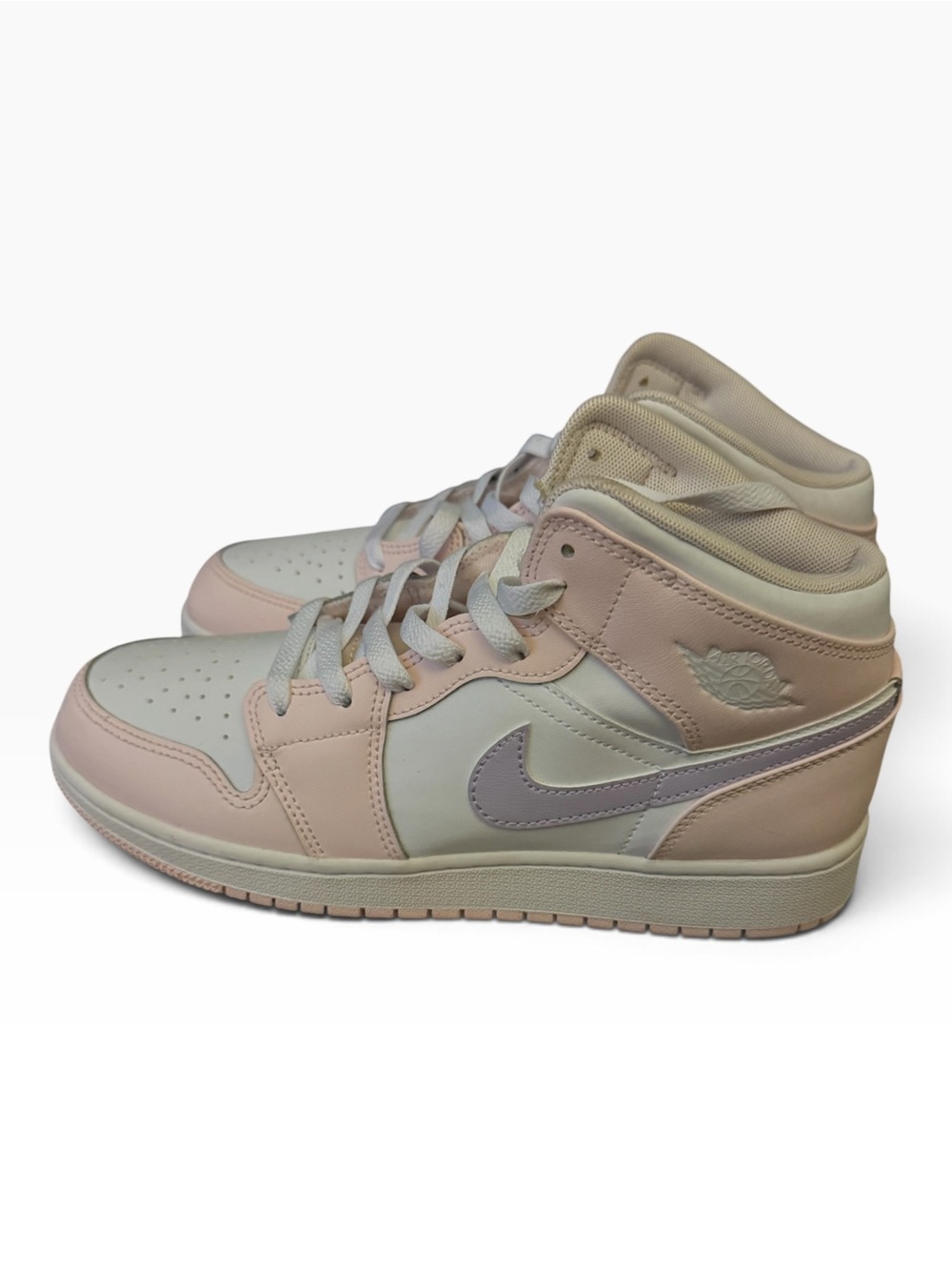 Nike Air Jordan 1 Mid "Pink Wash" sneakers featuring a pastel colorway